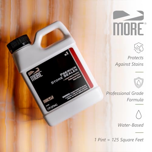 MORE Surface Care MORE Premium Stone Sealer - Water Based Formula - Protection for Natural Stone and Tile Surfaces [Pint / 16 Oz.] - Image 4