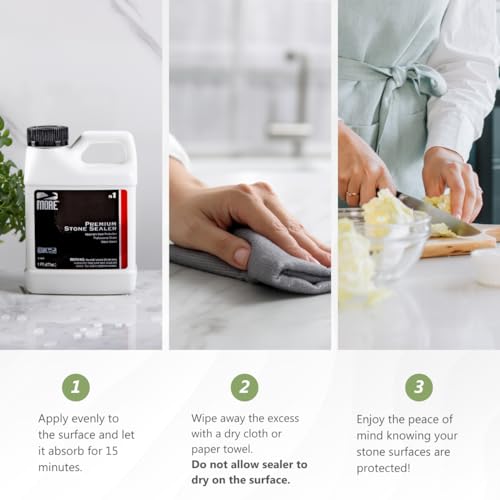 MORE Surface Care MORE Premium Stone Sealer - Water Based Formula - Protection for Natural Stone and Tile Surfaces [Pint / 16 Oz.] - Image 5