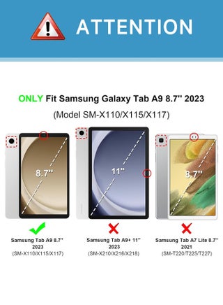 غطاء واقٍ شفاف لجهاز سامسونج جالاكسي تاب تاب A9 مقاس 8.7 بوصة (SM-X110، SM-X115)، غطاء حماية هجين هوائي نحيف مقاوم للصدمات من الكريستال TPU لجهاز سامسونج جالاكسي تاب A9 2023 - view 2
