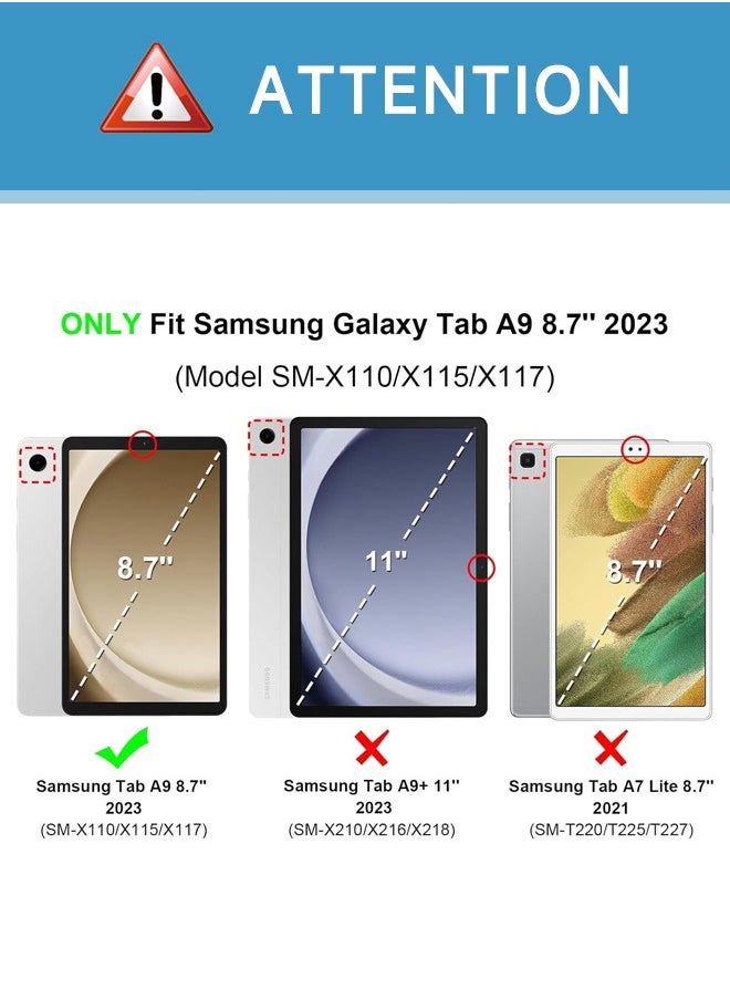 Tersely - Clear Case Cover for Samsung Galaxy Tab A9 8.7 inch(SM-X110, SM-X115), Air Hybrid Slim Fit Shockproof Crystal TPU Protective Case Cover for Samsung Galaxy Tab A9 2023 - Image 1
