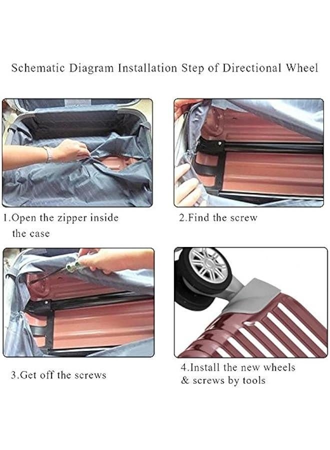 Swivel Wheel, 2pcs DIY Plastic 360 Degree Replacement Luggage Suitcase Wheels with Screw for Common Luggage Box  - Image 5
