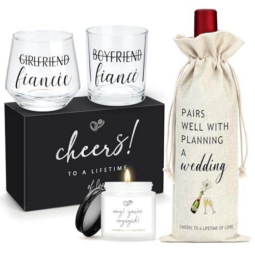 YENCHORN Engagement Gifts for Couples Women Newly Engaged Gift for Her Fiance Gifts for Women Unique Engagement Decorations Just Engaged Present Ideas for Her Him Bride Future Mr and Mrs Men Best Friend - Image 1