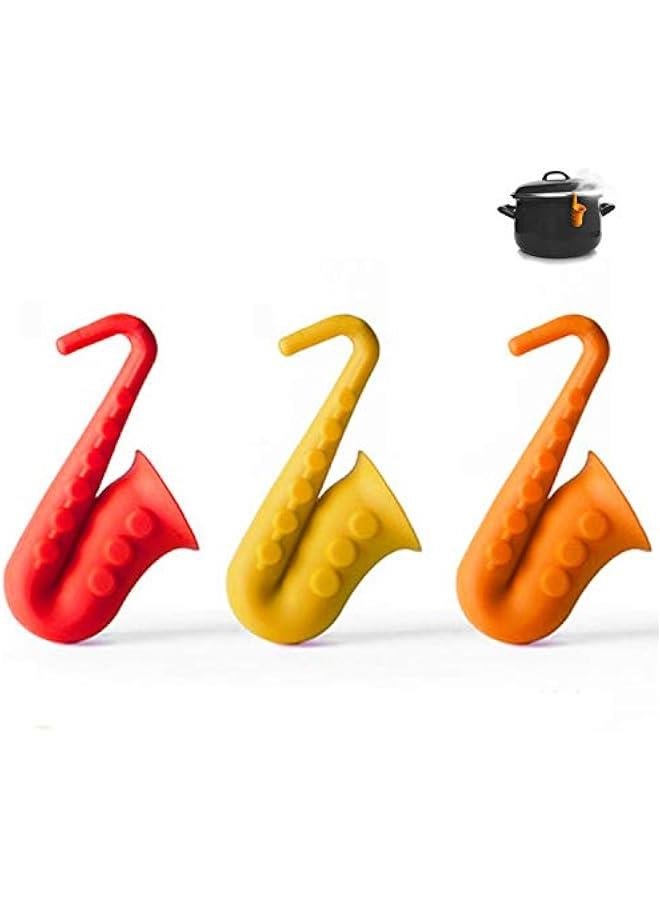 Spill-Proof Silicone Pot Lid Holders for Steam Releasing, Boil Over Stoppers, Kitchen Cooking Gadgets (3-Pack) - Image 1