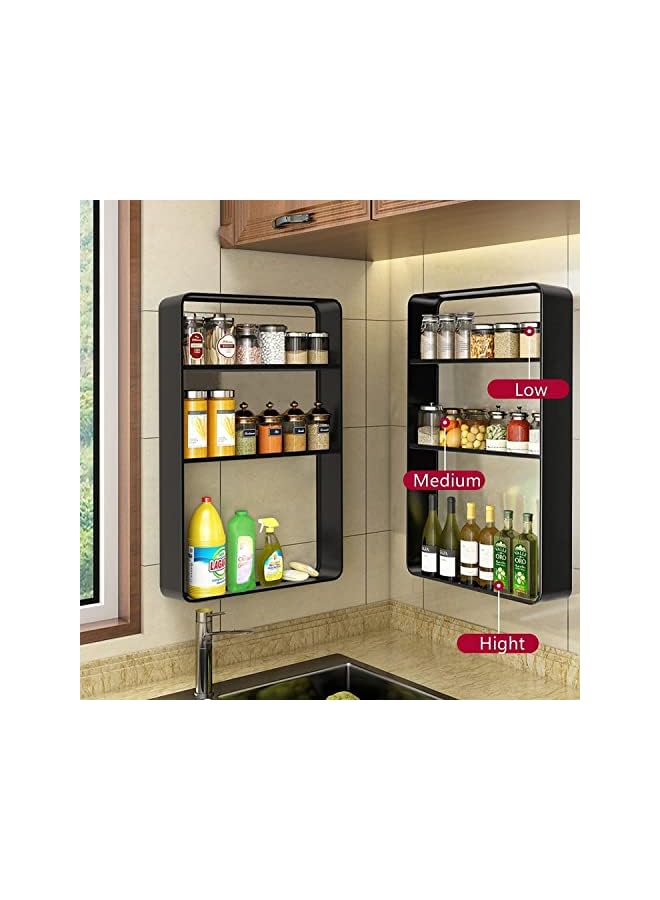 Jorunb Heavy Duty Lavatory Glass Bathroom Shelf, 3 Tier Carbon steel Shower Shelves Wall Mounted, Shower Storage 12 by 2.5 inches, Matte Black Finish (Black)  - Image 5