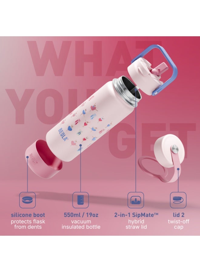 BEOLA Kids Insulated Water Bottle – Ballet Hearts - Image 2