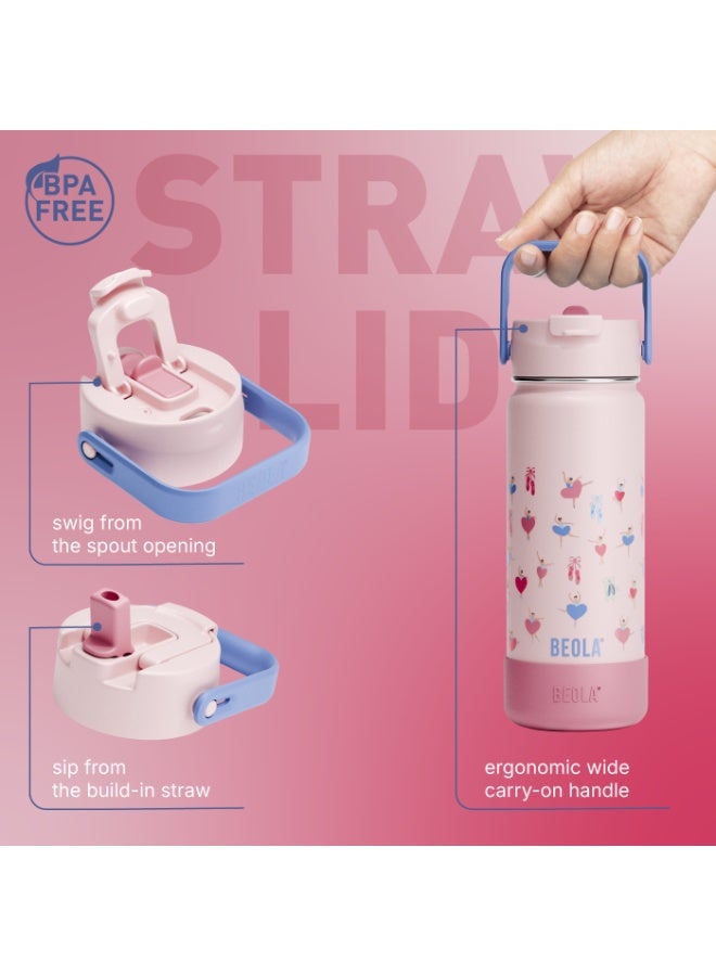 BEOLA Kids Insulated Water Bottle – Ballet Hearts - Image 3
