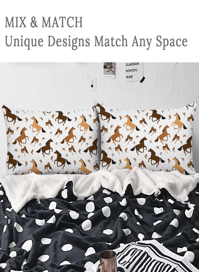 ARIGHTEX Horse Pillow Cases Kids Girls Horse Pillowcases Cute Horse Pillow Covers Watercolor Brown Horse Print Pillow Covers (Standard (20" x 26"),Set of 2) - Image 2