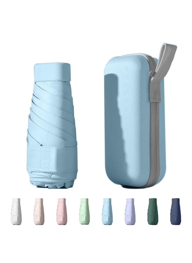 HIHILOOK Mini Travel Umbrella Purse with Case Compact, Lightweight, UV Umbrella UPF 50+ Sun Protection, Windproof Portable Parasol for Women, Men & Kids  - Image 1