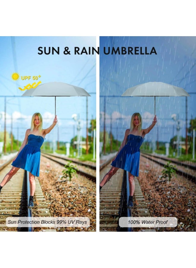 HIHILOOK Mini Travel Umbrella Purse with Case Compact, Lightweight, UV Umbrella UPF 50+ Sun Protection, Windproof Portable Parasol for Women, Men & Kids  - Image 3