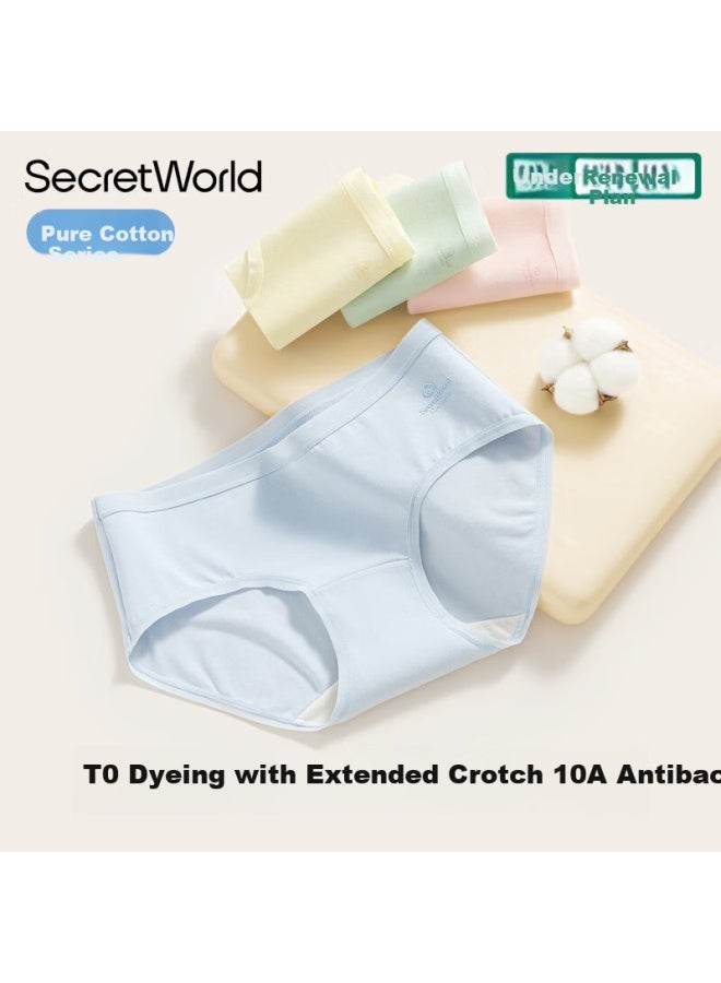 Secretworld Zhao Jinmai Style Women's 100% Cotton Extended Crotch Antibacterial Eo Sterilized Mid-waist Women's Briefs - Image 1