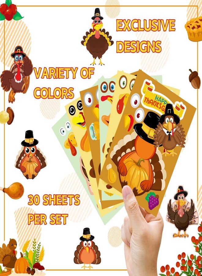 N.C Thanksgiving Stickers for Kids - 30pcs Thanksgiving Stickers Turkey Stickers DIY Thanksgiving Sticker Thanksgiving Decorations - Image 5