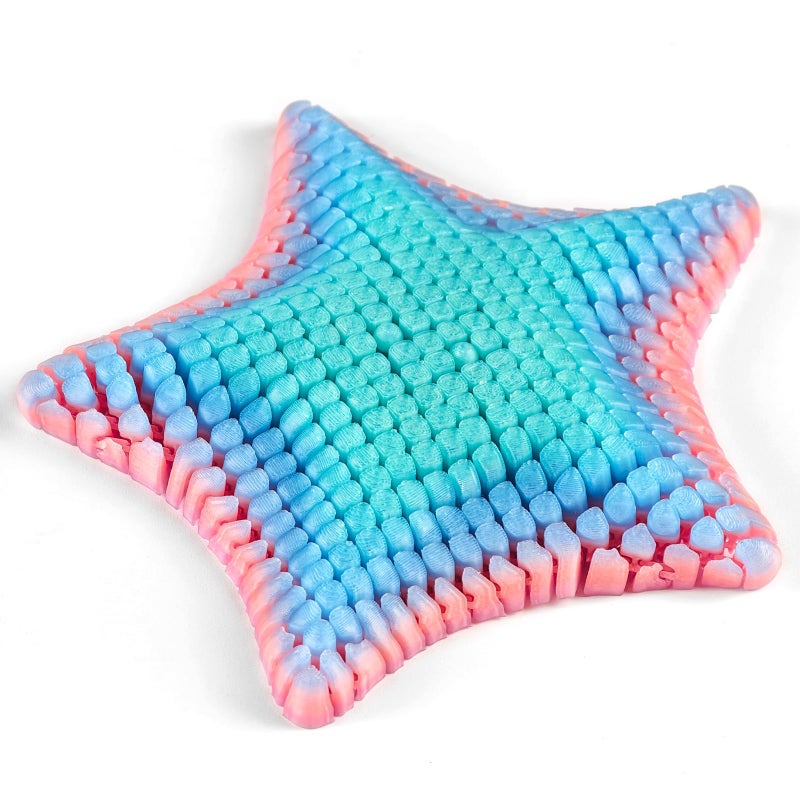 oyeftp 3D Printed Sensory Fidget Starfish Squishy Fidget Desk Starfish Toy Desk Decor 3D Printed Starfish Glow in The Dark Colorful Fidget Toy Perfect for Holiday Birthday Gifts Easter Basket Stuffers - Image 3