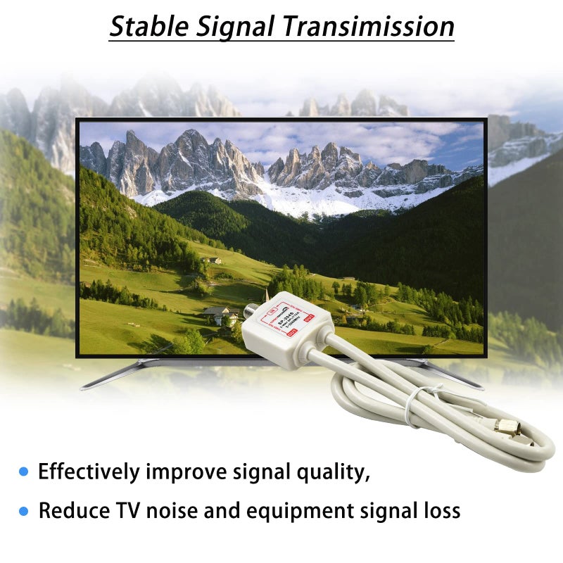 groword موزع الأقمار الصناعية GROWORD 5-2500MHz، موزع CATV ثنائي الاتجاه مع كابل RG6 المحوري و 2 موصل، لنقل الطاقة إلى LNB، تحسين جودة إشارة هوائي الأقمار الصناعية HD، مقاوم للتآكل - Image 3