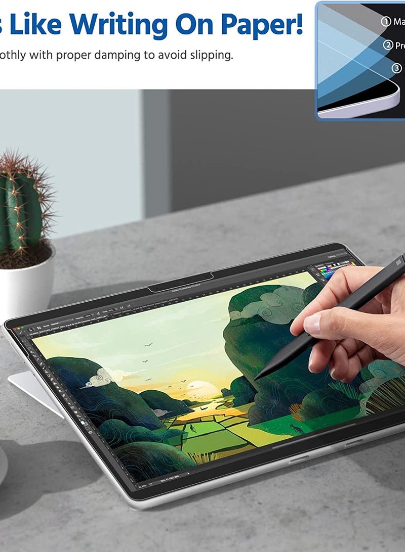 2 عبوة من واقي الشاشة الورقي لجهاز Microsoft Surface Pro 9/Pro 8 / Pro X مقاس 13 بوصة، [مثل الكتابة على الفيلم الورقي] فيلم PET غير اللامع الممتاز المضاد للتوهج يناسب Surface Pro 9/Pro 8 / Pro X - Image 5