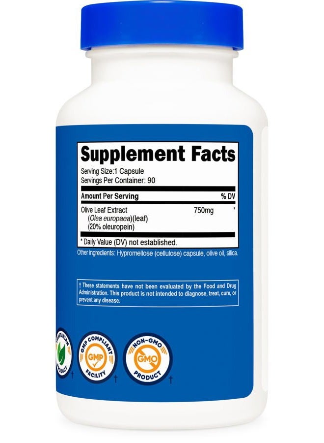 Nutricost Olive Leaf (20% Oleuropein) 750 MG, 90 Capsules - Non-GMO, Gluten Free - Image 5