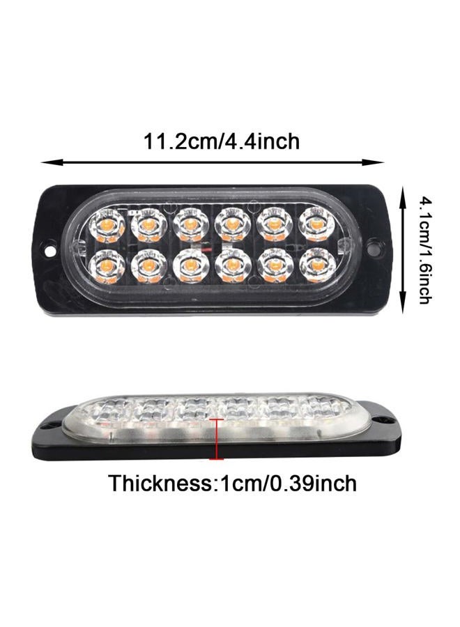 CYDZSW 4 حزمة أضواء فلاش ستروب للشاحنات، 12 LED 12-24V ضوء طوارئ للشبكة بار للبناء للمركبات، مجموعة أضواء LED برتقالية - Image 2