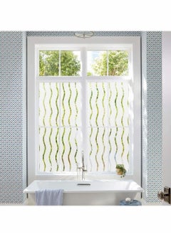 Excefore Privacy Window Film, Frosted Cling Films, No Glue Self Adhesive Glass Stickers, Windows Decoration for Home - Wave(44.5cmx200cm)  - Image 3