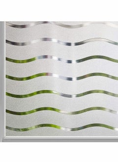 Excefore Privacy Window Film, Frosted Cling Films, No Glue Self Adhesive Glass Stickers, Windows Decoration for Home - Wave(44.5cmx200cm)  - Image 1