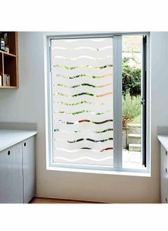 Excefore Privacy Window Film, Frosted Cling Films, No Glue Self Adhesive Glass Stickers, Windows Decoration for Home - Wave(44.5cmx200cm)  - Image 2