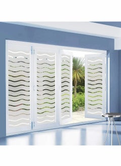 Excefore Privacy Window Film, Frosted Cling Films, No Glue Self Adhesive Glass Stickers, Windows Decoration for Home - Wave(44.5cmx200cm)  - Image 4