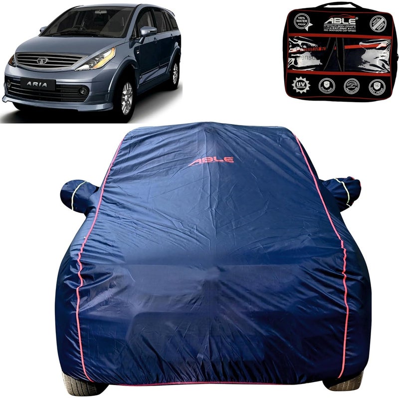 Able Parashuit Blue WR Series Car Body Cover with Mirror Pockets and Driver Door Zipper Compatible for TATA ARIA (2010 to 2017 Model) - Image 1