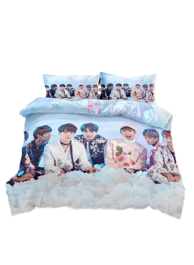 3pc creative 3d printing creative printing 1 quilt cover 2 pillowcases fashion set - Image 1
