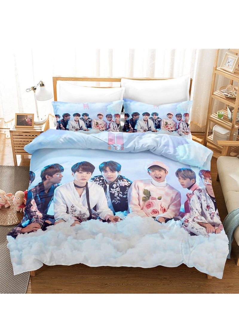 3pc creative 3d printing creative printing 1 quilt cover 2 pillowcases fashion set - Image 2