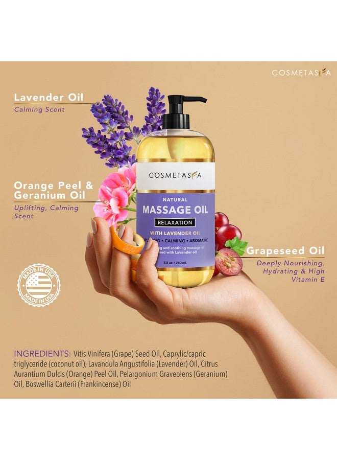 Cosmetasa Lavender Relaxation Massage Oil with Massage Roller Ball - No Stain 100% Natural Blend of Spa Quality Oils for Calming, Aromatic, Soothing Massage Therapy - Image 2