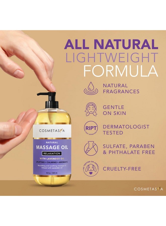 Cosmetasa Lavender Relaxation Massage Oil with Massage Roller Ball - No Stain 100% Natural Blend of Spa Quality Oils for Calming, Aromatic, Soothing Massage Therapy - Image 3