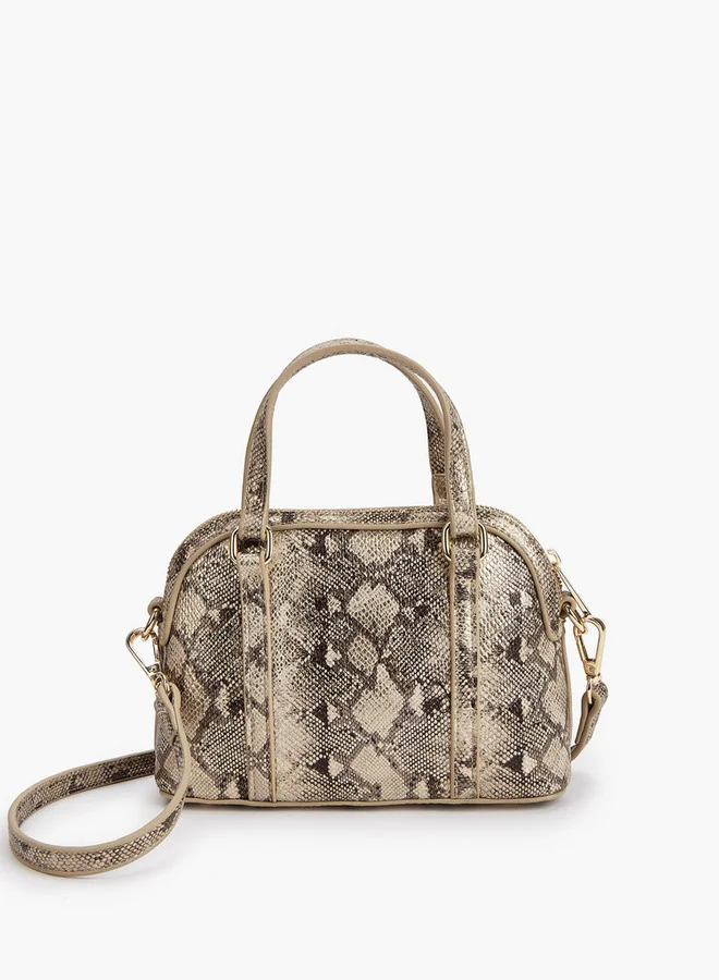 Flora Bella By Shoexpress Solid Crossbody with Detachable Strap and Zip Closure