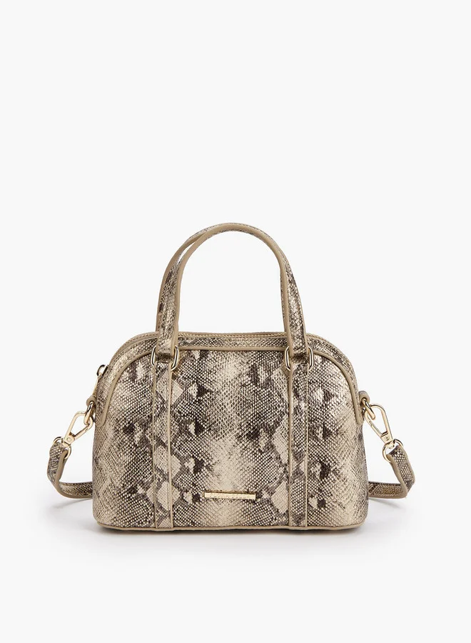 Flora Bella By Shoexpress Solid Crossbody with Detachable Strap and Zip Closure