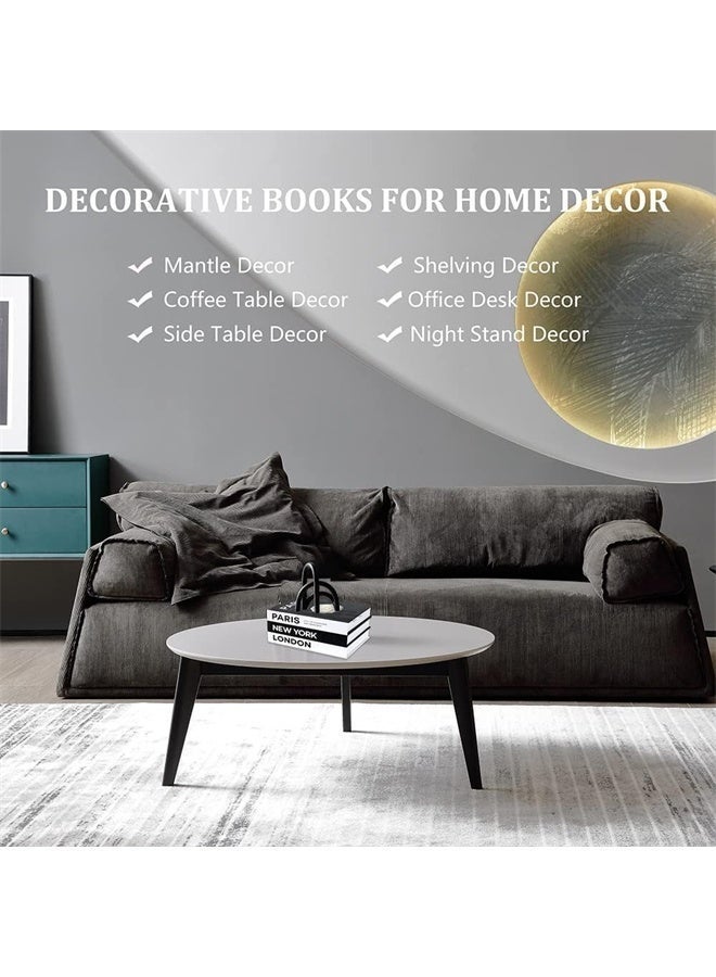 هومستر مجموعة من 3 كتب زائفة أنيقة لغرفة، كتب زخرفية أنيقة، لزينة طاولة القهوة، غرفة المعيشة، طاولة، زينة الرف، كتب عرض مكدسة حديثة غلاف صلب - Image 3