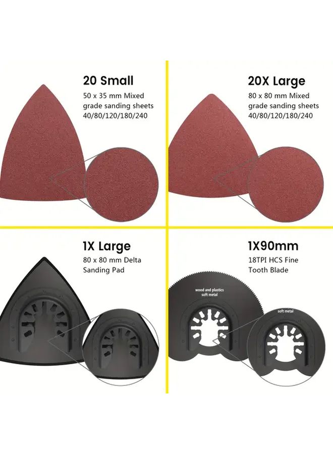 56pcs Oscillating Saw Blades High Carbon Steel Fast Cut Kit for Metal Wood Plastic - Image 3