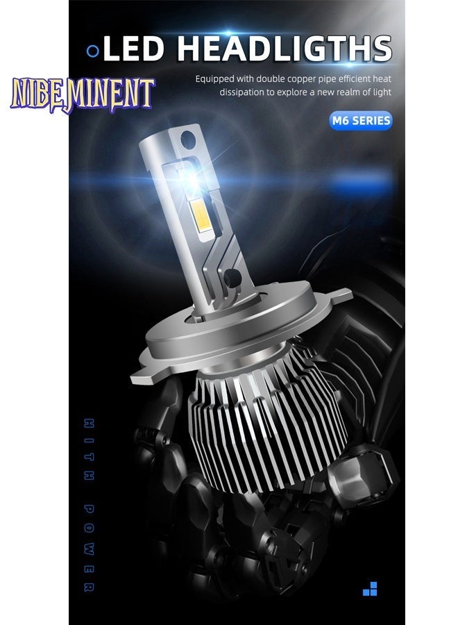 نيبمينينت مصابيح LED لمصابيح السيارة 65W، ضوء أبيض نقي 6500K، شرائح CSP مع نظام تبريد بأنابيب نحاسية مزدوجة، متوافقة مع 12V/24V، قابلة للتوصيل والتشغيل، بديلة لمصابيح الهالوجين، مقابس متعددة: H7 H1 H4 H11 9005 9006 9012 - Image 3