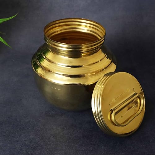 Putrika Traditional Brass Handcrafted Pavitra Gangajali | Lota | Kalash | Kamandal | Brass Patra | Chembu | Ghant | Tambi | for puja | Pooja [Weight: 180g ][Capacity: 200ml]- Gangajali No:7 - Image 2