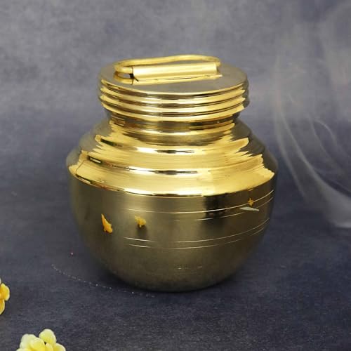 Putrika Traditional Brass Handcrafted Pavitra Gangajali | Lota | Kalash | Kamandal | Brass Patra | Chembu | Ghant | Tambi | for puja | Pooja [Weight: 180g ][Capacity: 200ml]- Gangajali No:7 - Image 1
