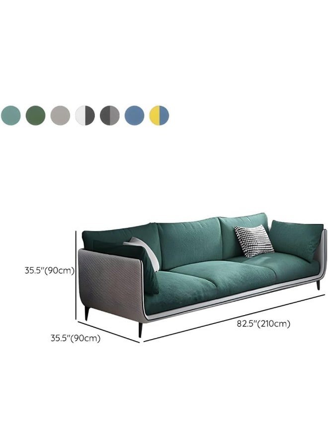 Ripple FURNITURE UAE Homes Contemporary 3-Seater Fabric Sofa, Blue and Green, Modern Living Room Couch with Decorative Pillows - Image 2
