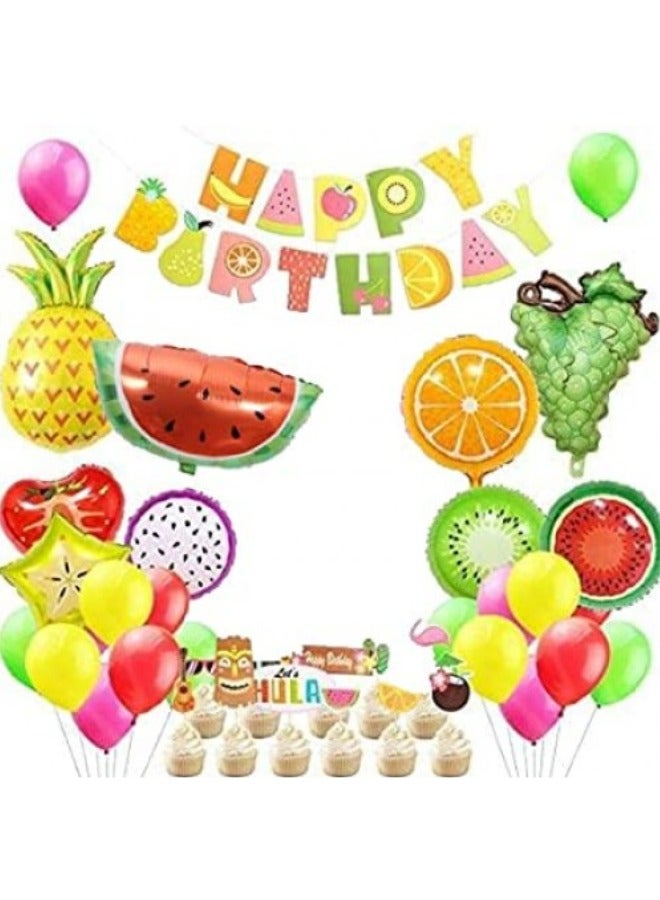 DecoLoral DECOR ME Fruit Theme Party Decorations Latex and Foil balloons - Image 1