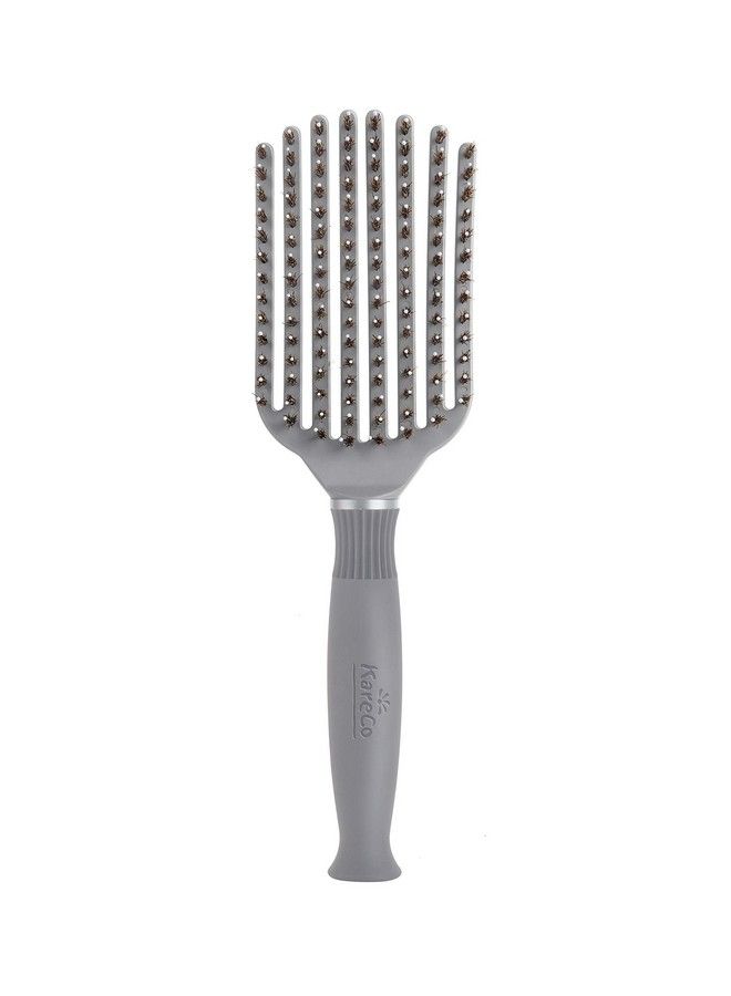 KareCo (All New) Kareco Tangle Buster Flexible Paddle Brush Detangler & Styler For All Hair Types | Dual Nylon And Boar Bristles (9 Fingers) - Image 1