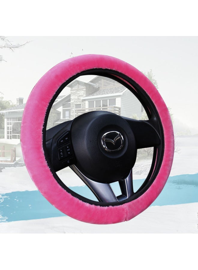 New Ring-less Elastic Steering Wheel Cover Handbrake Cover Three-piece Plush Handle Cover