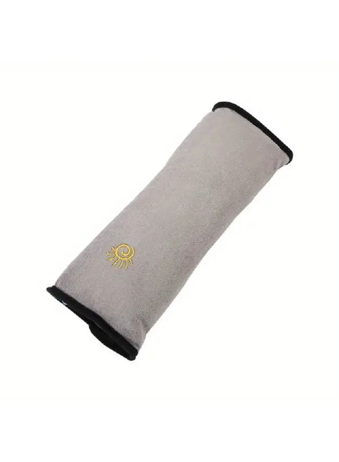 1pc Pink Polyester Fiber Car Pillow Breathable Plush with Shoulder Protection - Image 1