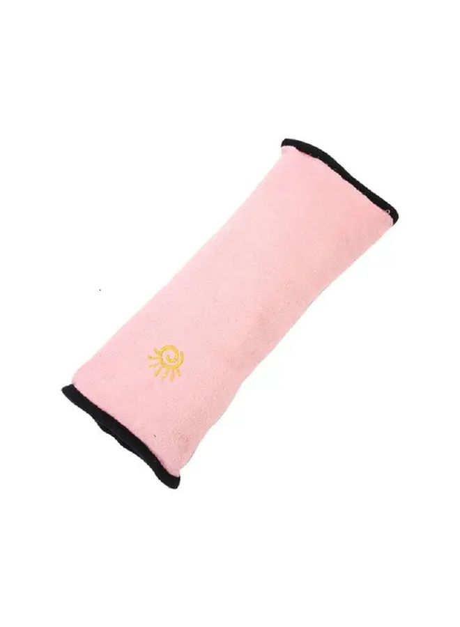 1pc Pink Polyester Fiber Car Pillow Breathable Plush with Shoulder Protection - Image 3