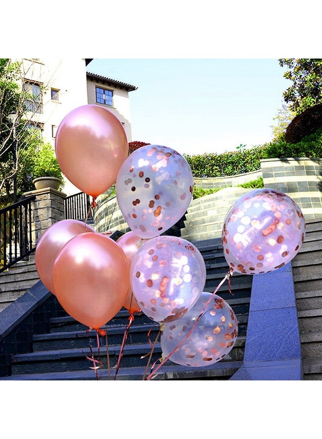 TOYXE Ist Number Balloon With One Cursive Letter With Confetti And Latex Balloons Rose Gold, 1 Piece - Image 3