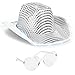 Funcredible White Light Up Cowboy Hat and Glasses  Sparkly Disco Cowgirl Hat  Sequin Cowboy Hats for Women  Cowgirl Costumes for Girls - Image 4