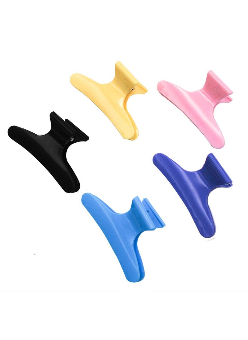esowemsn A Set of 12pcs Assorted Color Plastic Butterfly Sectioning Styling Hair Clips Butterfly Clamps Nonslip Chic Styling Claw Hair Clips Hair Salon Accessories assorted color 