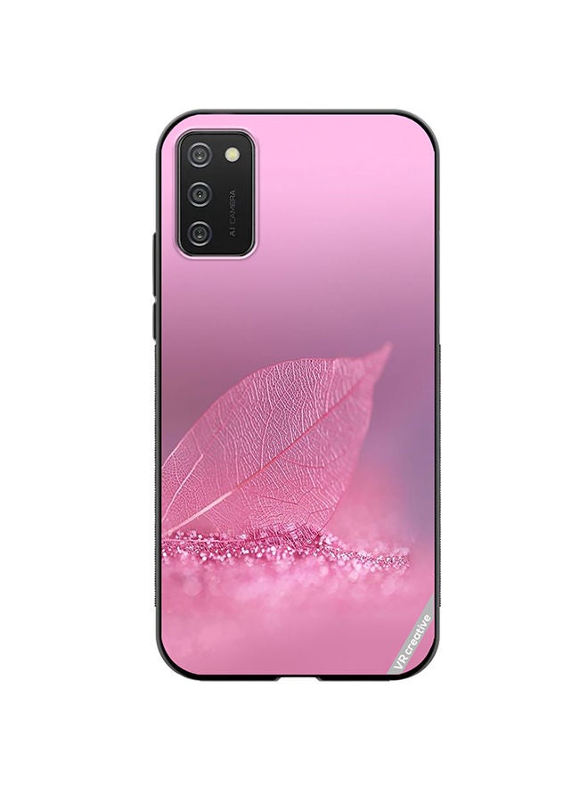 VR CREATIVE Protective Case Cover For Samsung Galaxy A02s Pink Leaf Design Multicolour - Image 1