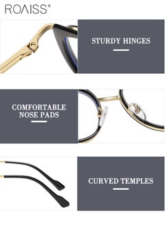 roaiss Blue Light Blocking Glasses for Men Women Anti UV and Glare Blue Light Filter Computer Glasses Butterfly Frame  Anti Eyestrain Headache Eyewear Black Gold 55mm  - Image 4