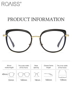 roaiss Blue Light Blocking Glasses for Men Women Anti UV and Glare Blue Light Filter Computer Glasses Butterfly Frame  Anti Eyestrain Headache Eyewear Black Gold 55mm  - Image 5