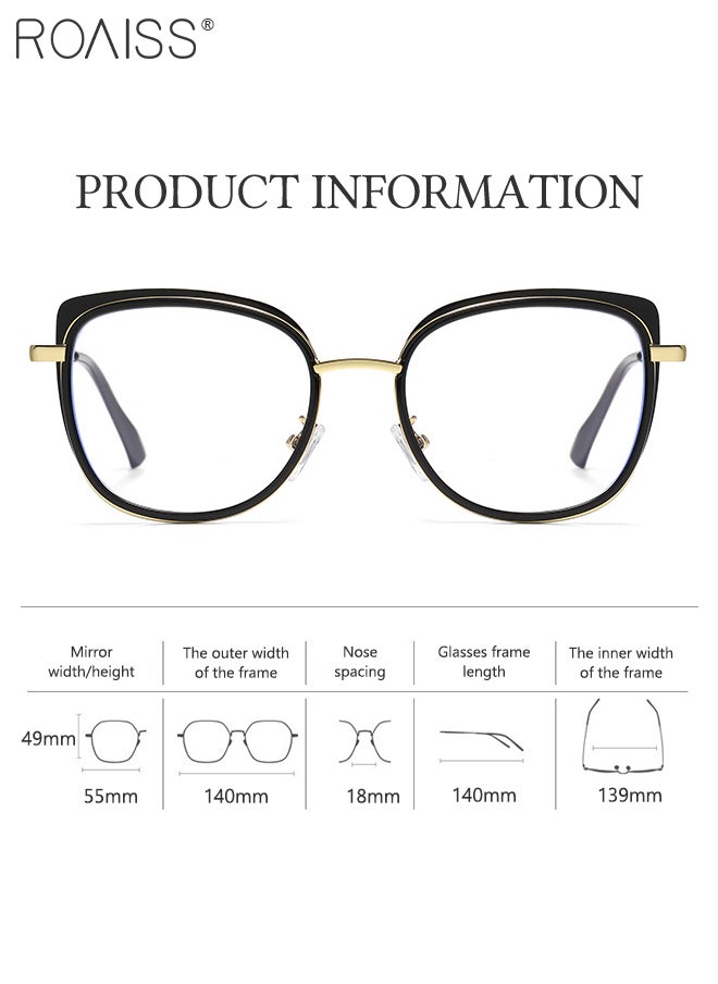 roaiss Blue Light Blocking Glasses for Men Women Anti UV and Glare Blue Light Filter Computer Glasses Butterfly Frame  Anti Eyestrain Headache Eyewear Black Gold 55mm  - Image 5
