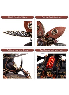 Robotime Gift for Teen Boys/Men/Hobbyist, Birthday Gift Idea, ROBOTIME MI01 Plastic Model Kit, 156 Pieces Mechanical 3D Puzzles, Rhinoceros Beetle Model Building Kits  - Image 4